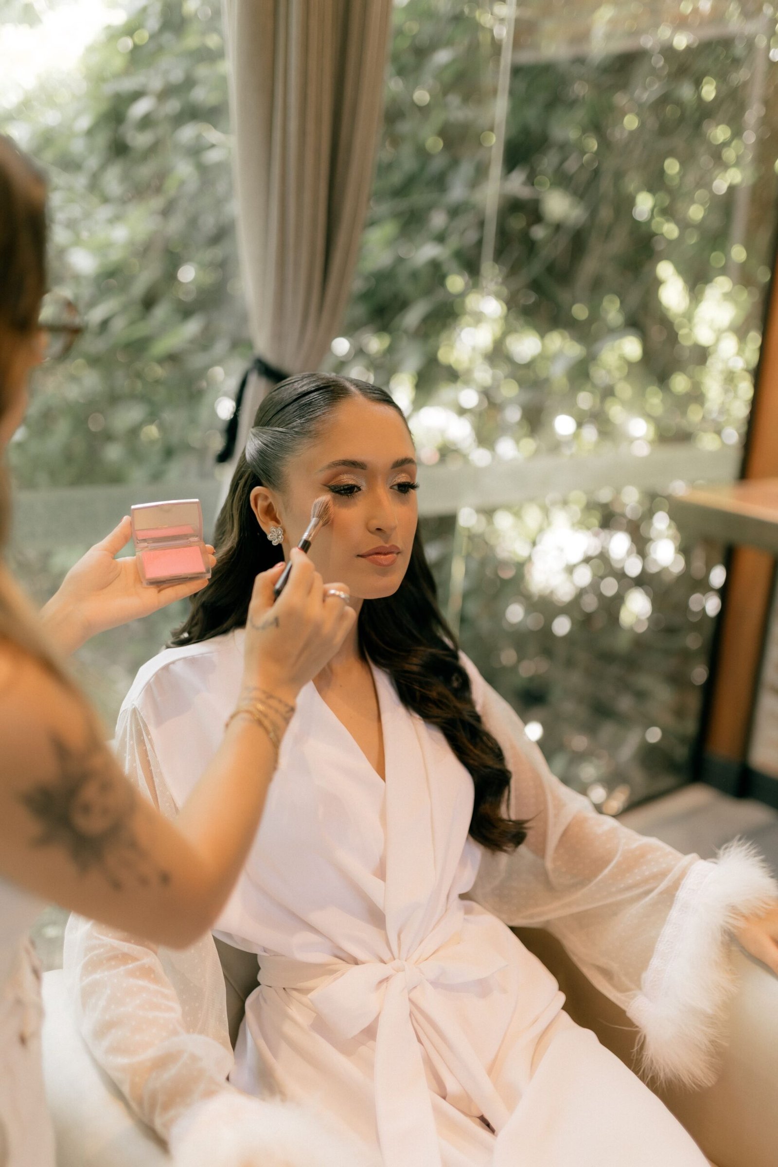 Woman wearing makeup